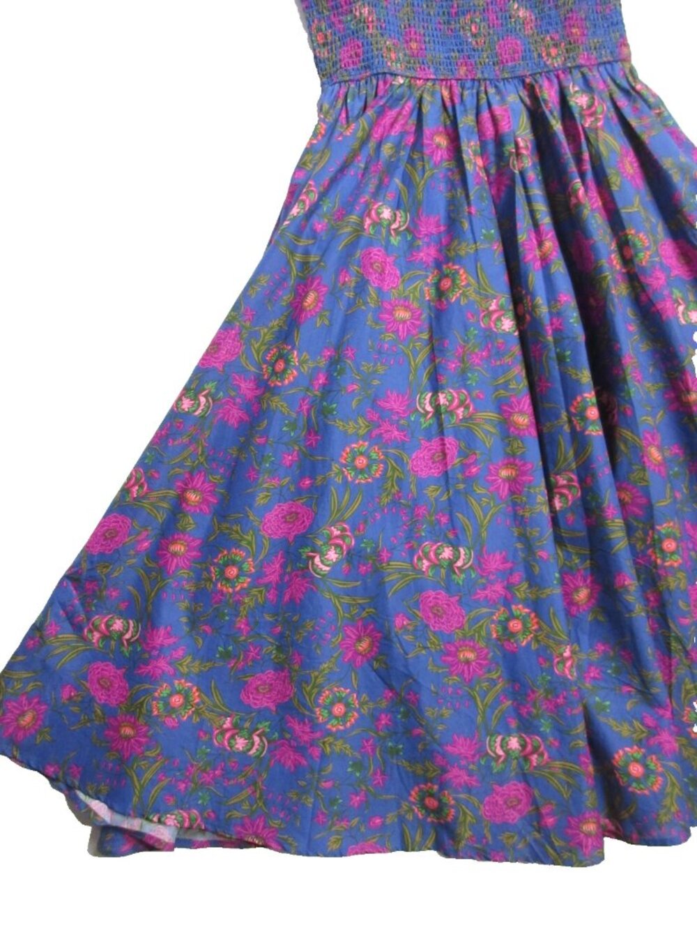 NWT Ivy City Co. Hattie Midi in Blue Multi Floral Smocked Cotton Dress S - Picture 7 of 9